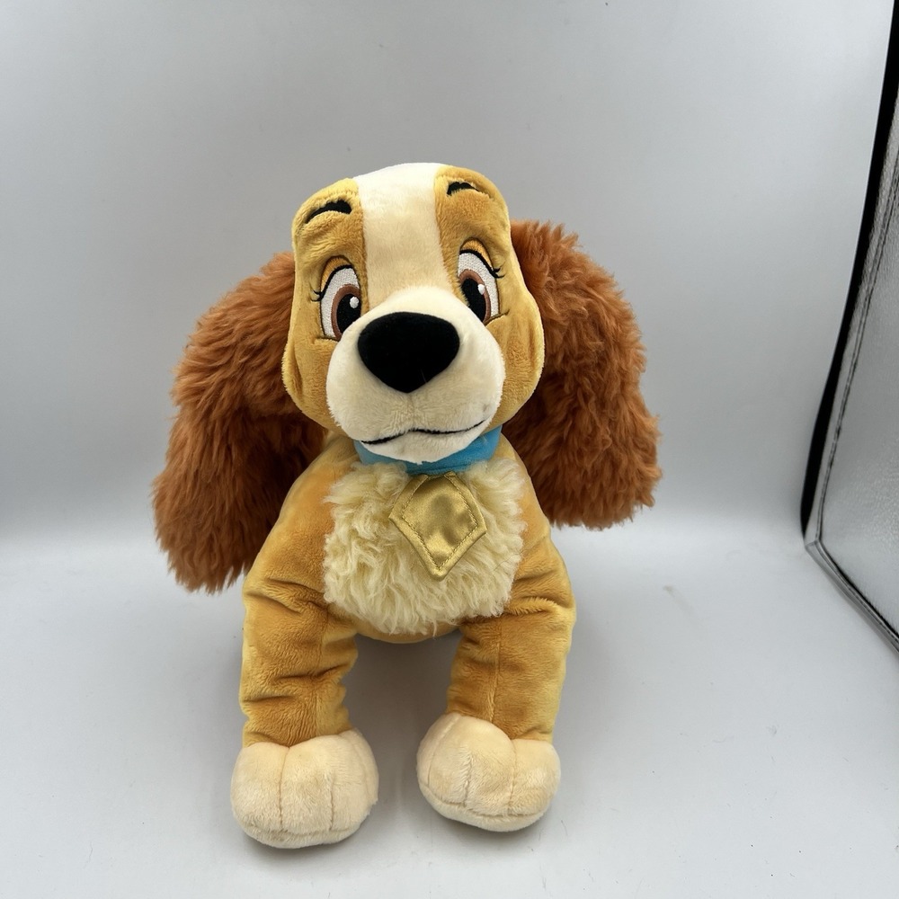 Vintage Disney Store Exclusive Lady and Tramp 12" Plush Stuffed Animal Stamped